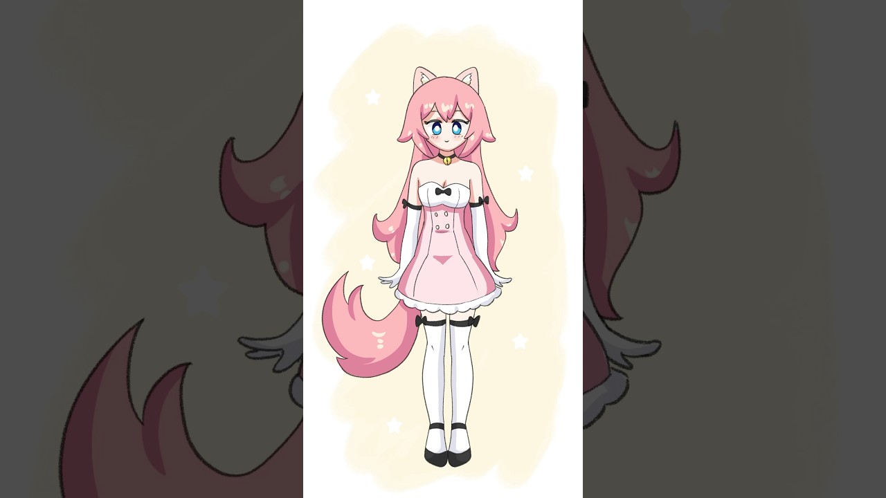 Draw pink haired anime girl 