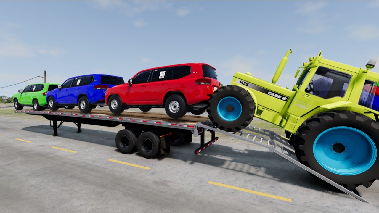 Colourful Cement Trucks vs Hydraulic Crush - BeamNG.Drive