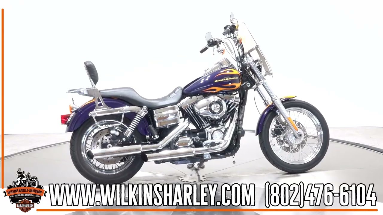2012 Dyna Super Glide in Deep Purple with Flames at Wilkins Harley
