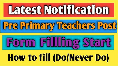 How to Fill Pre Primary Exam form