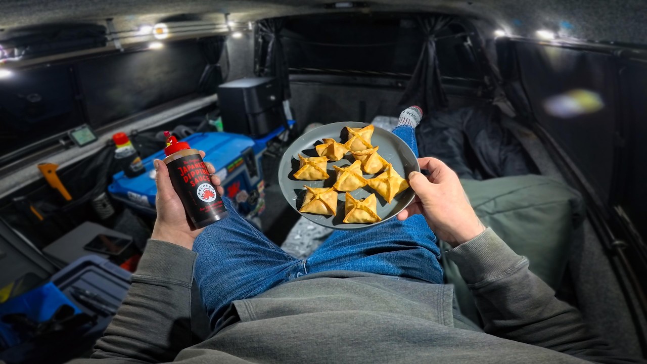 Truck Camping in BELOW FREEZING Temps: Cozy Movie Night & Air Fried Chili Rangoons