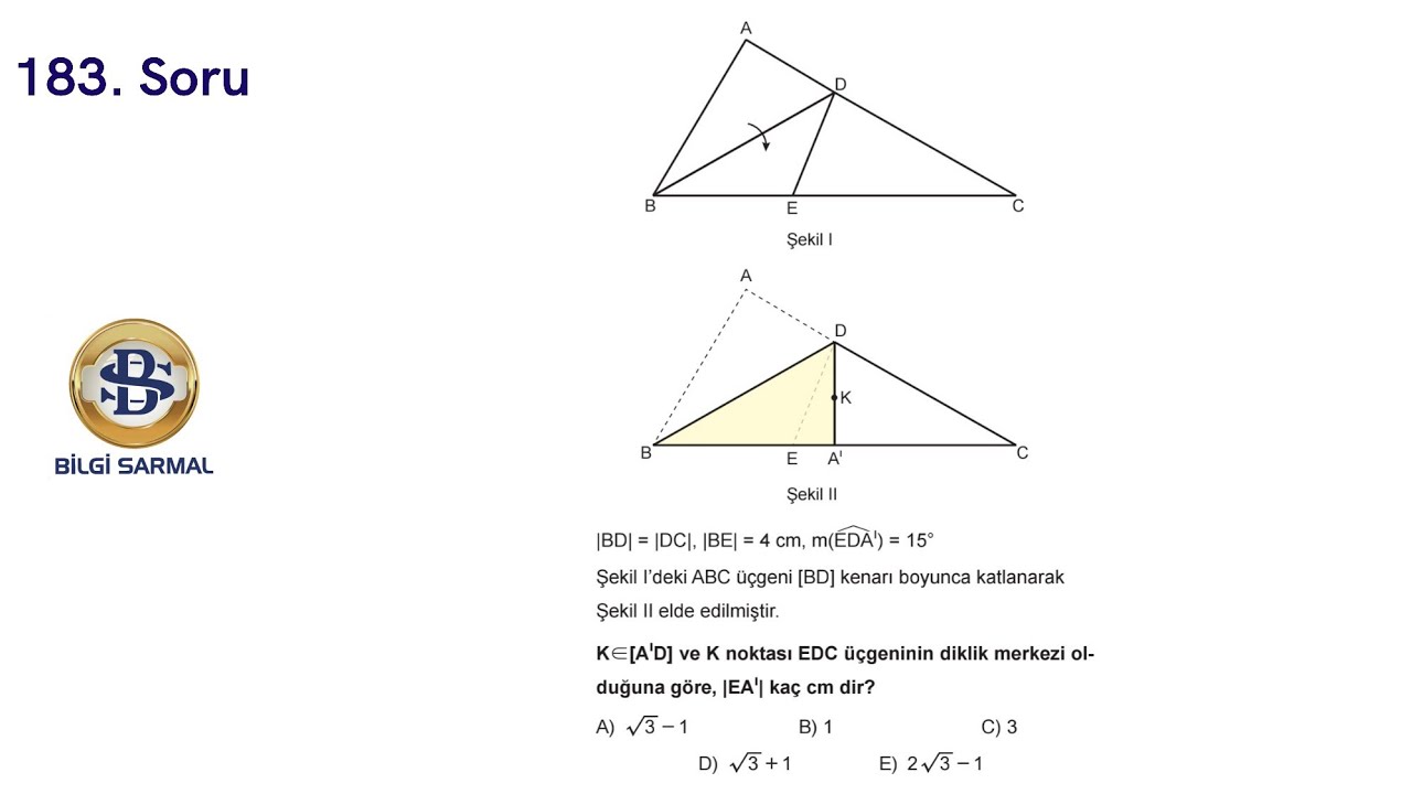 Günün Geometri Sorusu-183 (Bilgi Sarmal Yayınlarından) | YKS2026 