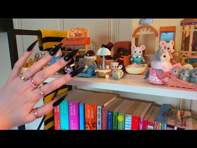 Super Lofi ASMR | Bookshelf Tour (Tapping & Scratching with LONG Nails) 📚