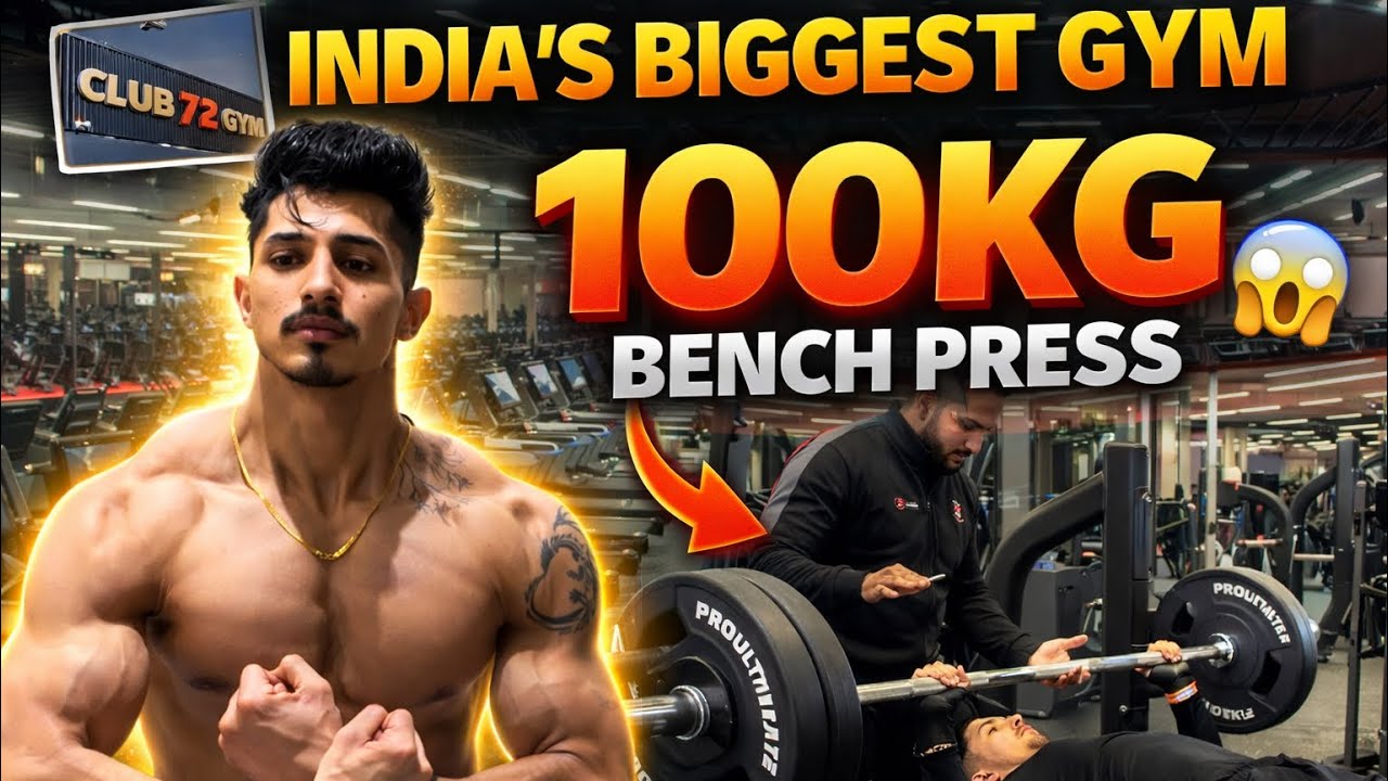 100KG Bench Press in India’s Biggest Gym 😳‼️