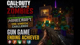 Black Ops 3 Zombies Custom Map Minecraft One Window Challenge, Gun Game ending achieved