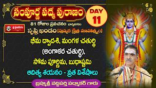 Day - 11/81 Sampoorna Padma Puranam | By Brahmasri Vaddiparti Padmakar Garu | Hyderabad