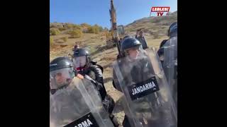 Karakayada Tansi̇yon Yükseldi̇ Jandarma Müdahalede