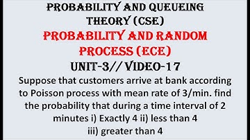 Poisson process Problem-1  | PQT(CSE), PRP(ECE) UNIT-3  VIDEO-17