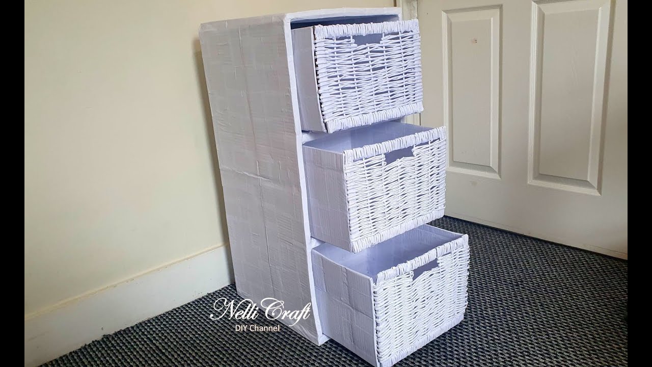 CHEST OF DRAWERS FROM CARDBOARD DIY/ NELLICRAFT YouTube