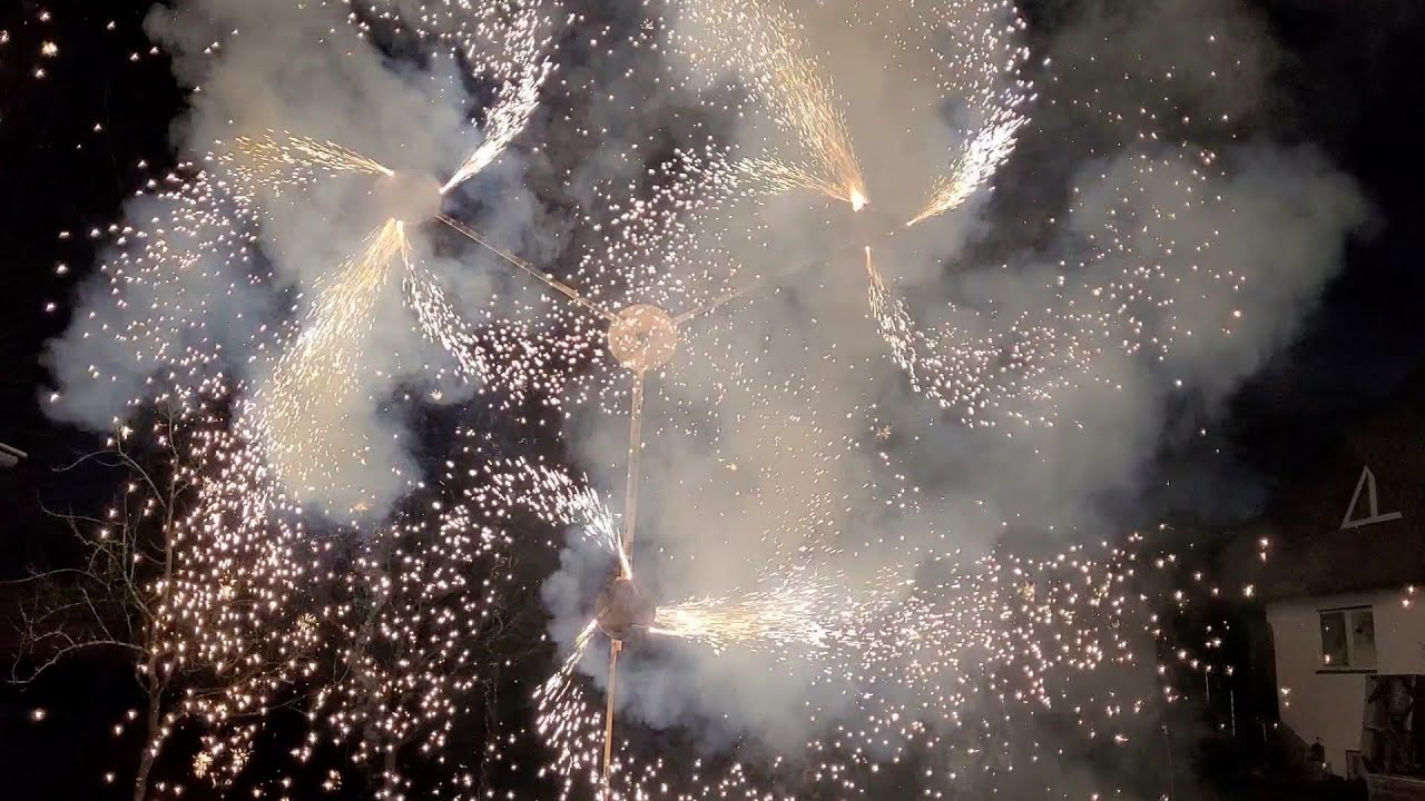 Riesensonnenrad / Feuerrad Silber-Titan