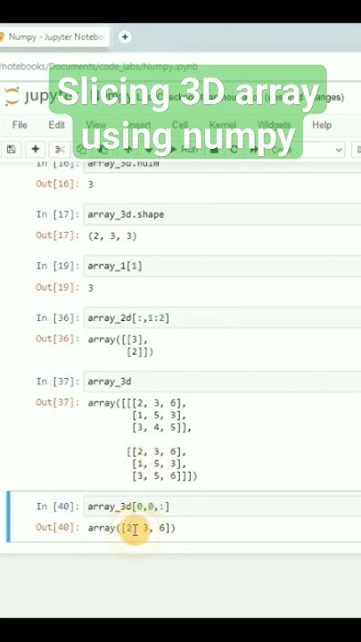 Indexing and slicing 3D array using numpy in python - YouTube