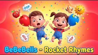 Balloon Pop Game 🎈  Learn Colors for Kids 🌈  Fun Cartoon Short  BeBeBells   Rocket Rhymes