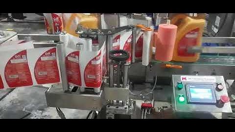 Jar Double side vertical labeling machine  5ltr can