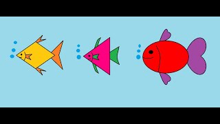 How to draw Fish using Shapes in MS Paint Computer|Computer Drawing