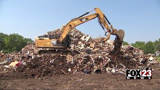 Video: Clean up continues in Barnsdall, debris piles up