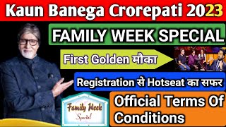 KBC Family Week Registration Official Terms of Conditions | KBC Family Special Registration | KBC 15