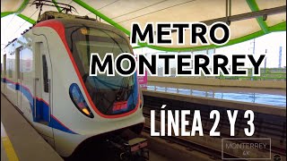 [ 4K ] Recorrido metro Línea 2 - 3 Monterrey NL México 🇲🇽 Monterrey 4K - #metrorrey #asmr #citytour