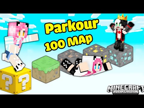 REDHOOD VÀ MỀU THÀNH CÔNG PARKOUR VƯỢT QUA 100 MAP TRONG MINECRAFT*LẦN ĐẦU MỀU PARKOUR 100 MAP MCPE