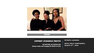 Zamani Millar    Keynote Address at MSVU's Girls Conference March 7, 2020