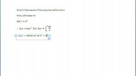 Proof of Derivative for Exponential Function