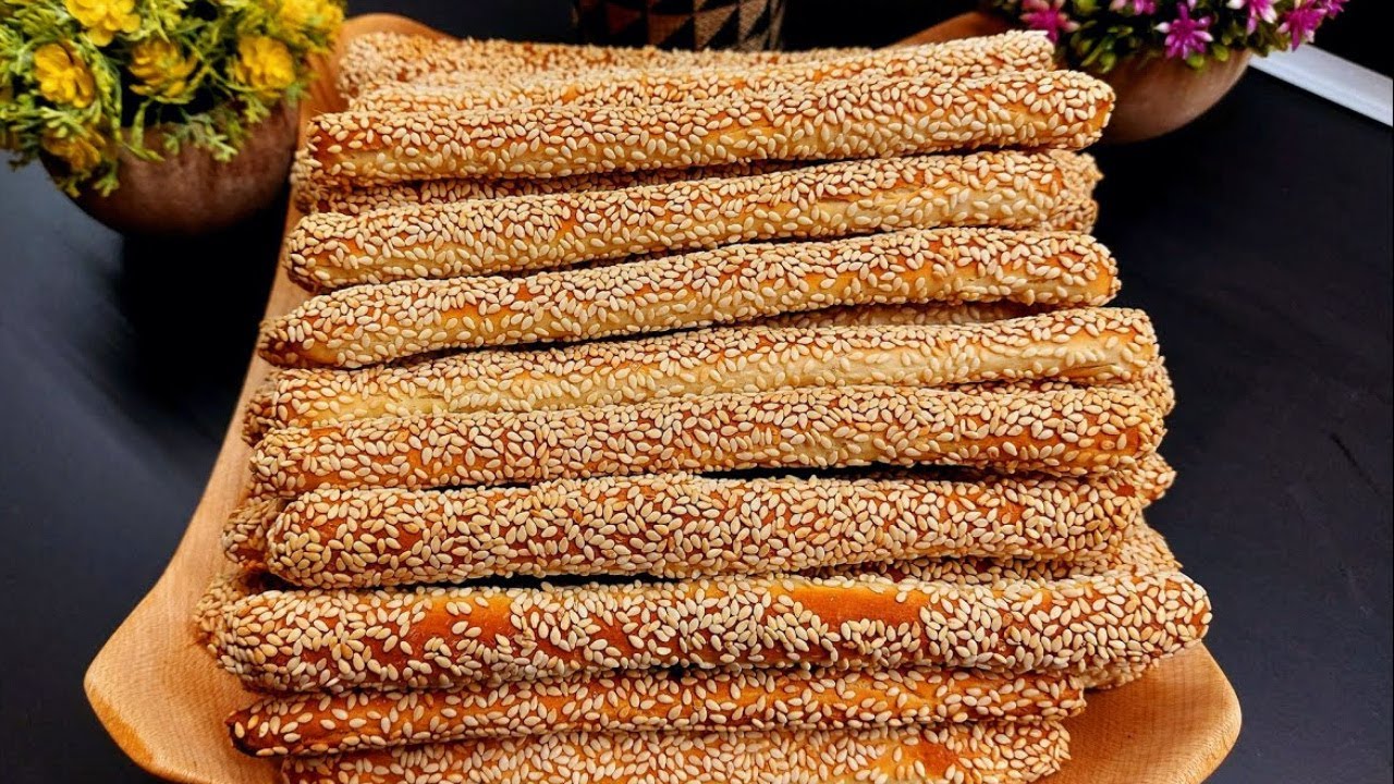 Τραγανά Κριτσίνια με Σουσάμι νηστίσιμα (vegan). Πολύ εύκολη και οικονομική συνταγή!