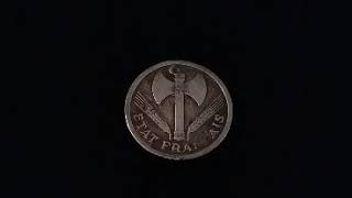 2 FRANCS TRAVAIL FAMILLE PATRIE ETAT FRANÇAISE 1943