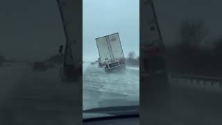 Wind Flips Semi on Icy Highway...