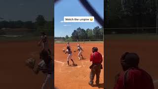 The ump has some moves 🤣 #umpires #softball #baseballszn