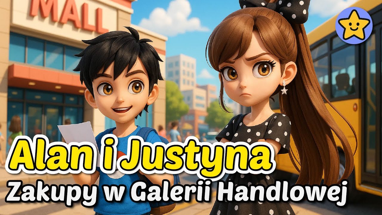 🛒🛍️ Alan i Justyna: Zakupy w Galerii Handlowej - Bajka edukacyjna - Moja Bajkolandia 🛍️🛒