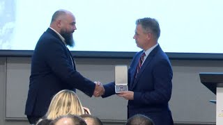 Army veteran presented Purple Heart during Northeast Indiana Defense Summit