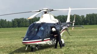 Agusta AW-109 POWER full startup and vertical takeoff from grass field