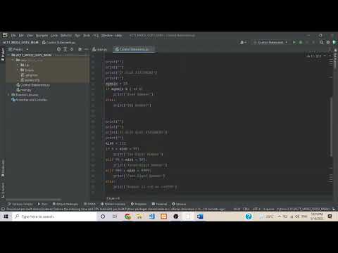 ACTIVITY 2.1 – PYTHON CONTROL STATEMENTS