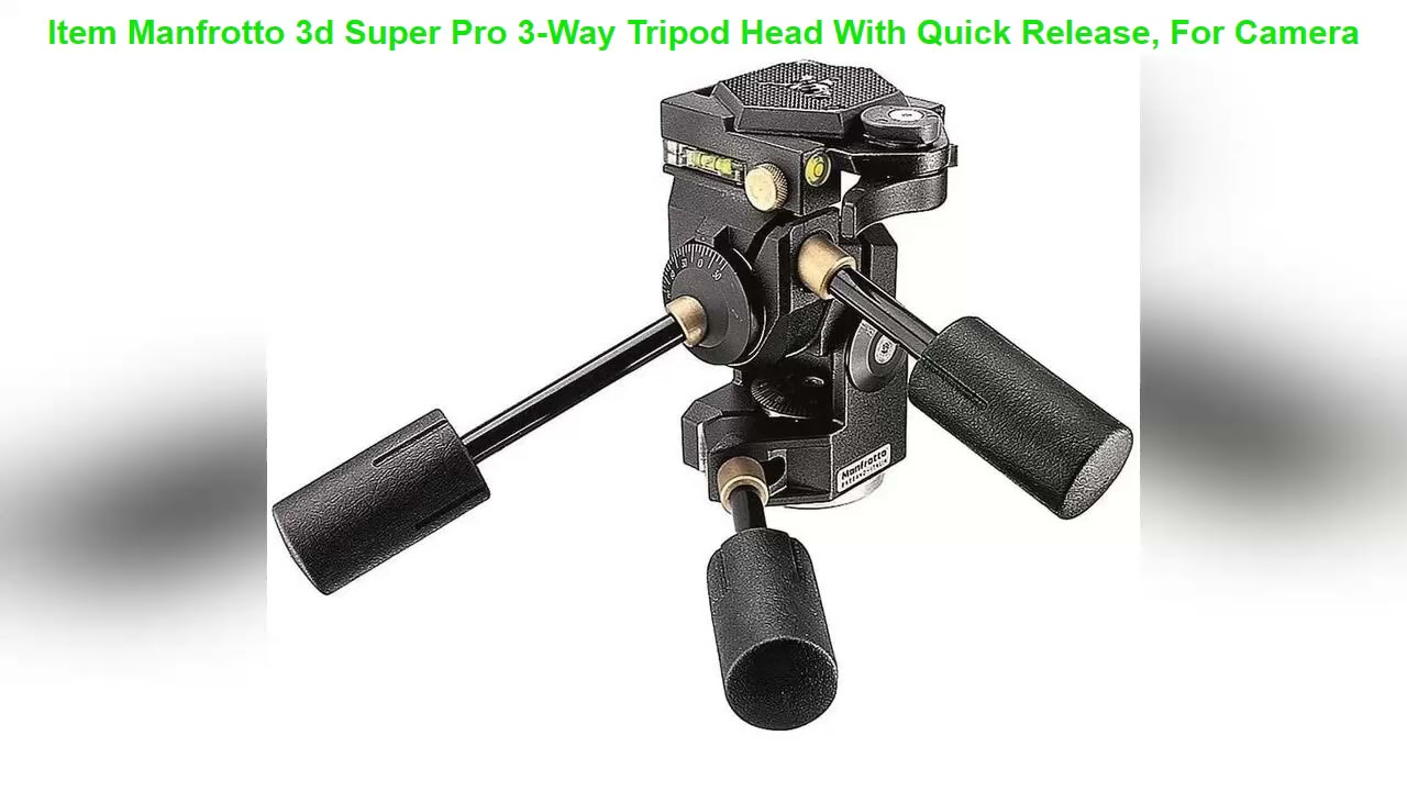 Manfrotto 3d Super Pro 3-Way Tripod Head With Quick Release, For Camera Tripods, Fluid Ball Head, C
