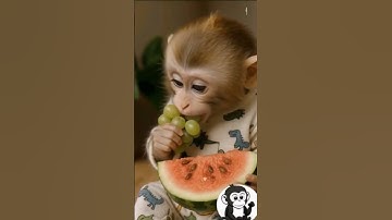 Monkey eating grapes and smile 😁#shorts