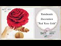 Table decoration idea RED ROSE GOLD handmade