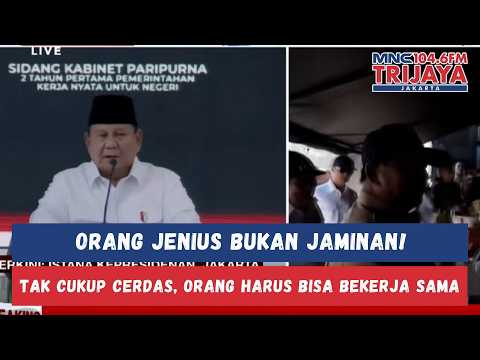 PRABOWO OPENS UP! Prefers Average People Who Can Collaborate Over Brilliant Individuals | Trijaya