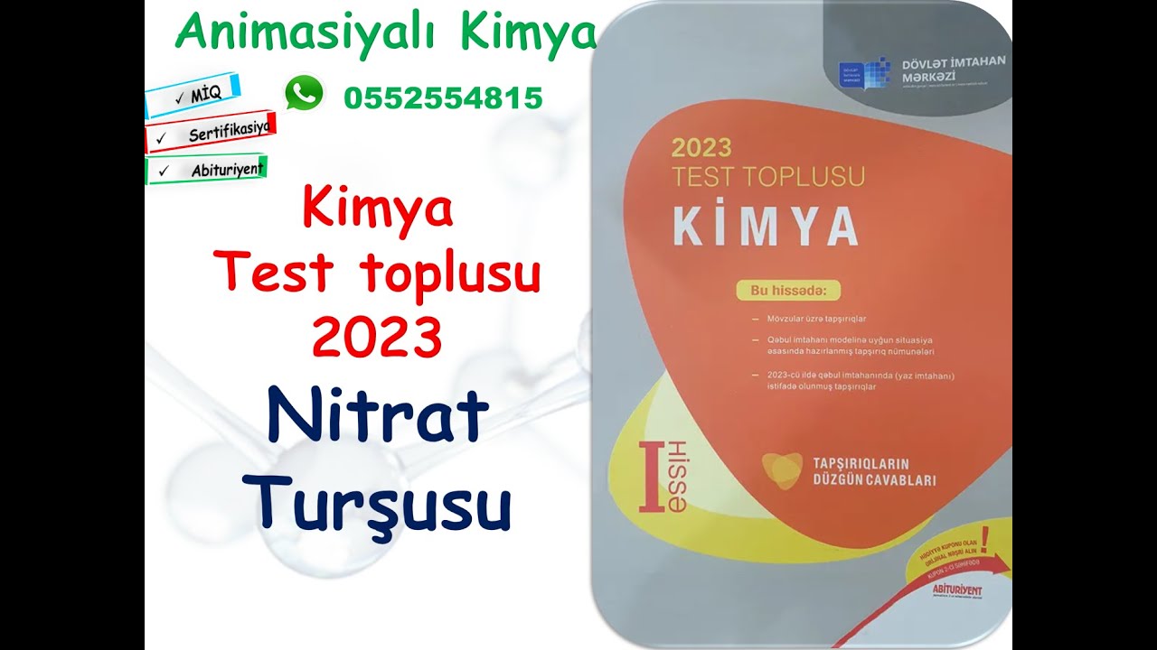 Nitrat turşusu DİM 2023 toplu izahi abituriyent miq kimya sertifikasiya