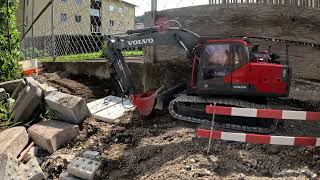 Betonplatten Weg Bauen Volvo Ec160E Hydraulik