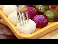 蘸酱麻薯食谱Mochi with Dipping Sauce 4Flavors Recipe|4种口味,Q弹柔软拉丝,隔夜不干Q Soft stringpull,won’t dry overnight