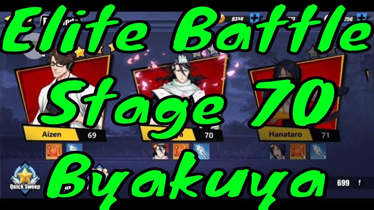 Elite Mode Stage 70 Byakuya Bleach Immortal Soul YouTube