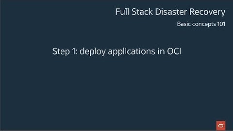 Step 1 Deploy applications for DR