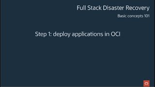 Step 1 Deploy applications for DR