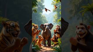 The Wise Leader of the Jungle#ai #animals#JungleStory#shorts#video#ytshorts