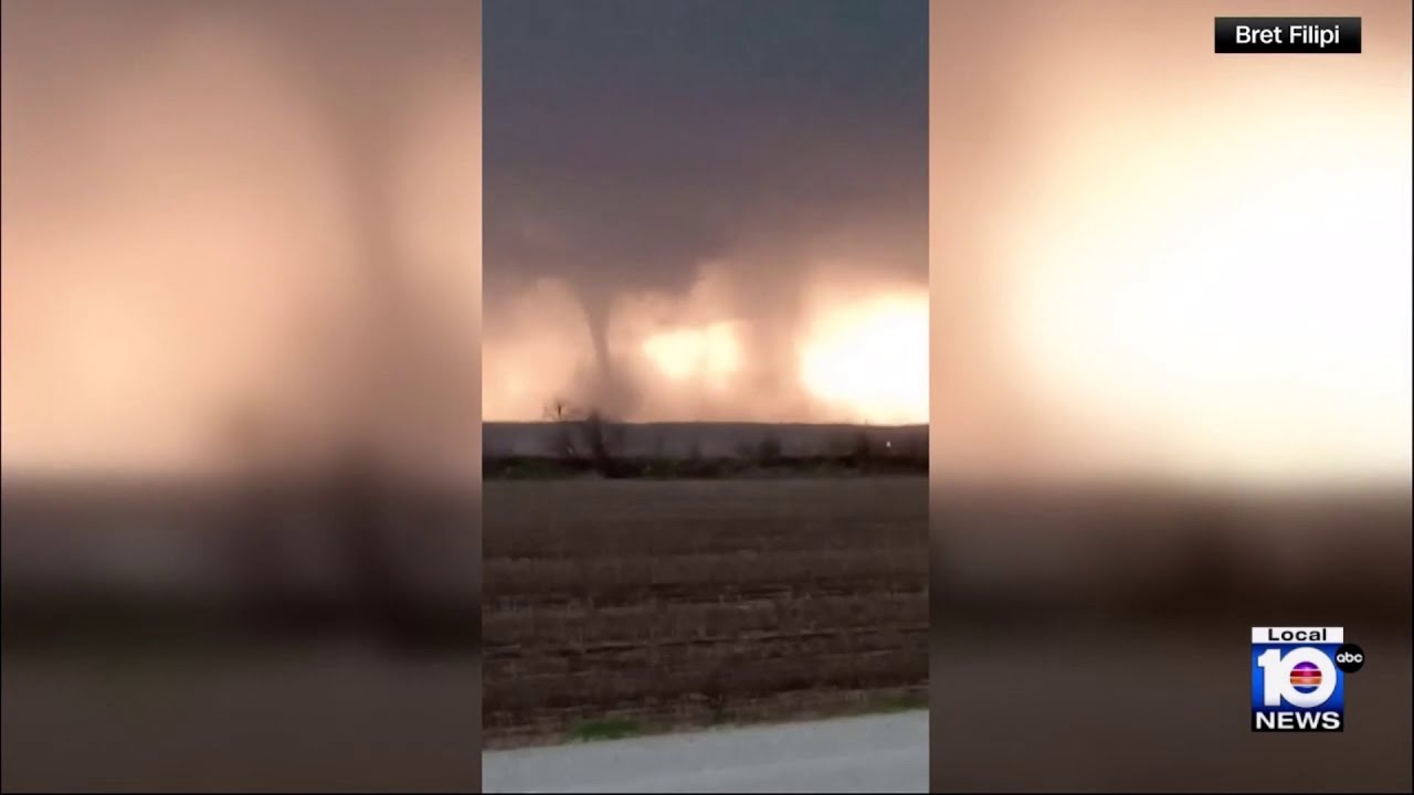 Tornado travels through field in Nebraska