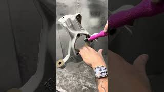 Spindle done in alien silver #powdercoating #prismaticpowders #custom