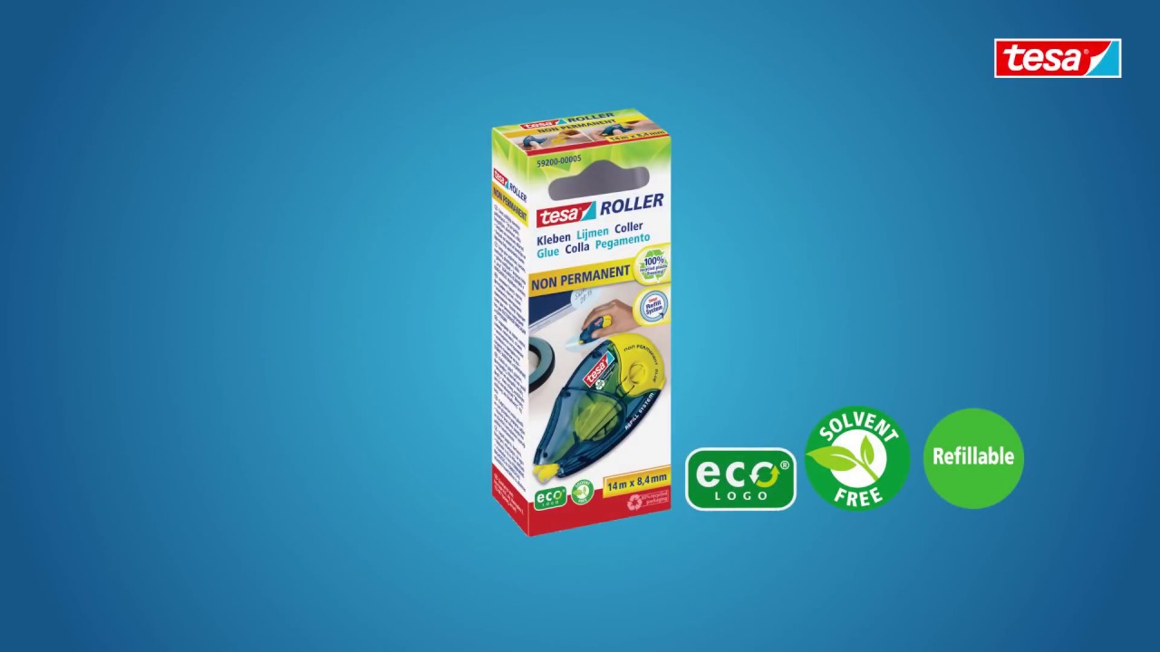 tesa® Glue Roller Environmentally Friendly ecoLogo® Non-Permanent