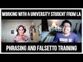 Singing Tips : Working with University Student on phrasing and falsetto