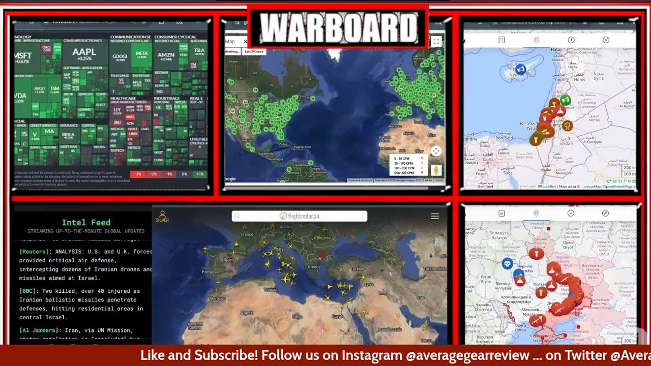 The Warboard: WW3 Tracker LIVE! EAMS, Flight Radar, Breaking news, Alerts and chat.