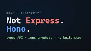 Hono, not Express — build a typed TypeScript API that runs anywhere