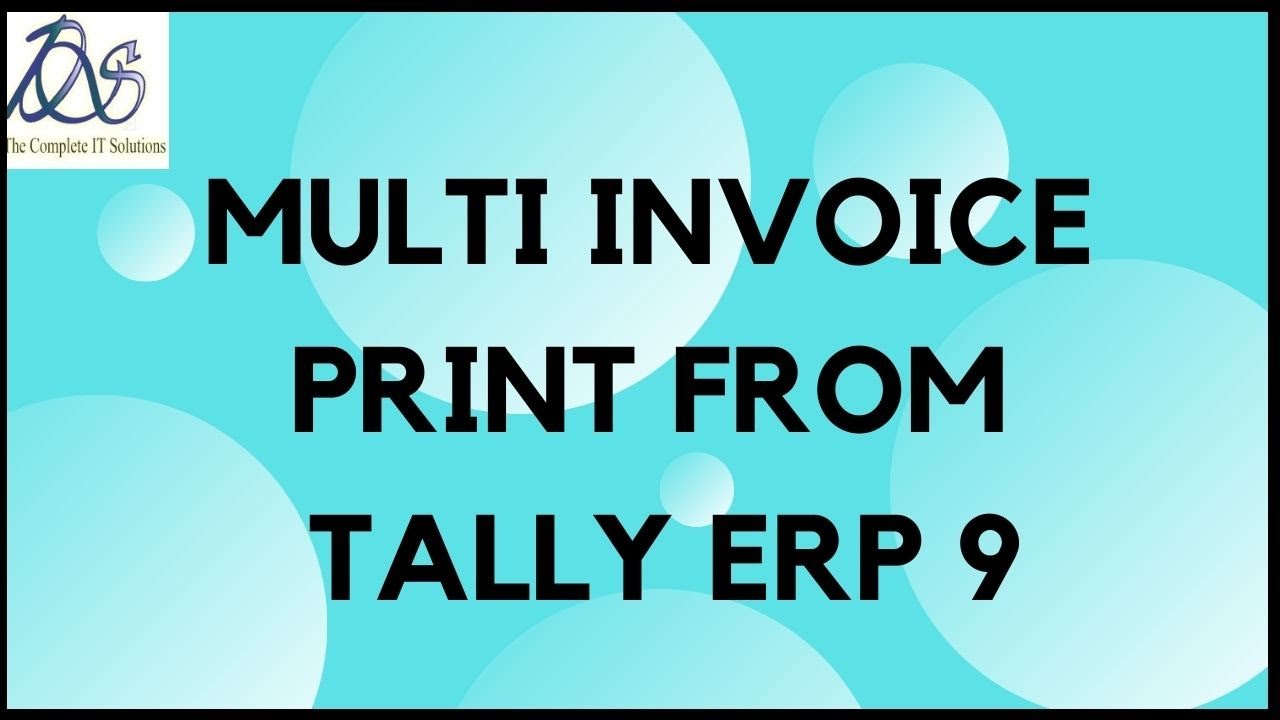 MULTI INVOICE PRINT FROM TALLY ERP 9